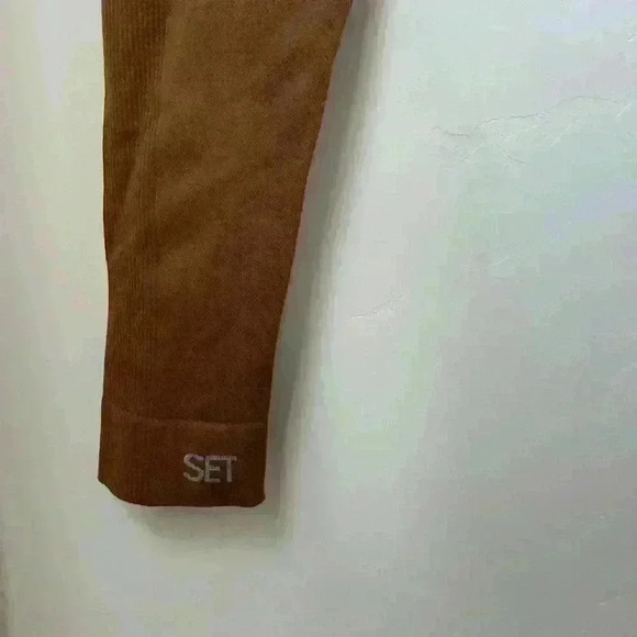 Set active brown seamless leggings size small athletic athleisure minimalistic - Picture 4 of 7